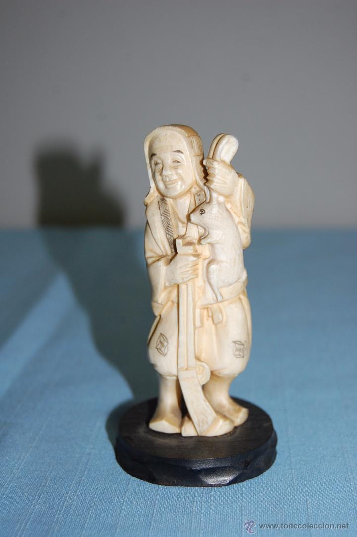 Arte: ESCULTURA JAPONESA REPRESENTANDO CAZADOR - Foto 1