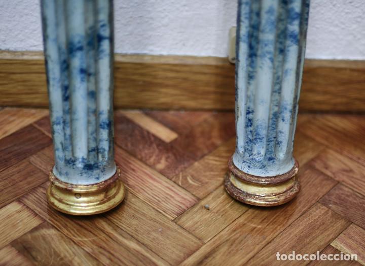 Arte: Columnas antiguas de madera talladas y policromadas - Foto 3