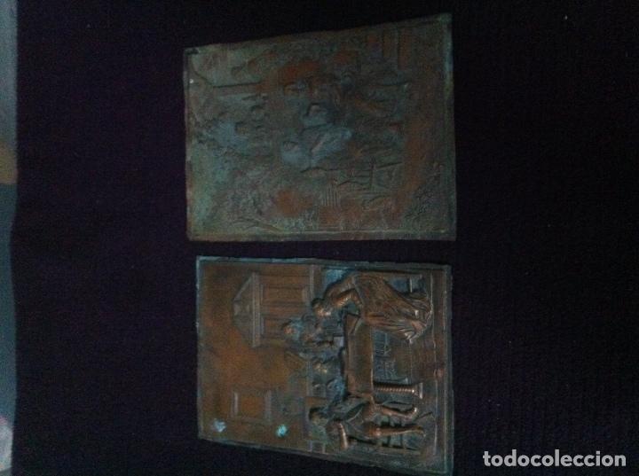 Arte: Pareja placa de cobre antigua - Foto 1