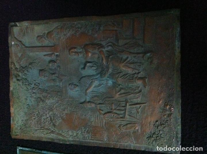 Arte: Pareja placa de cobre antigua - Foto 3