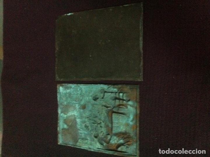 Arte: Pareja placa de cobre antigua - Foto 4