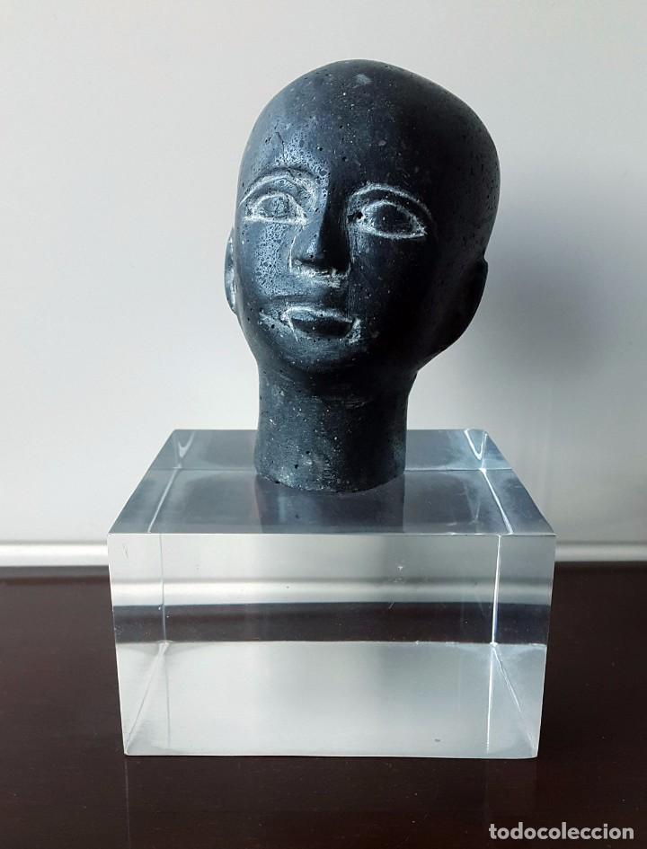 Arte: PEQUE&Ntilde;A CABEZA DE NI&Ntilde;O EGIPCIO. - Foto 1