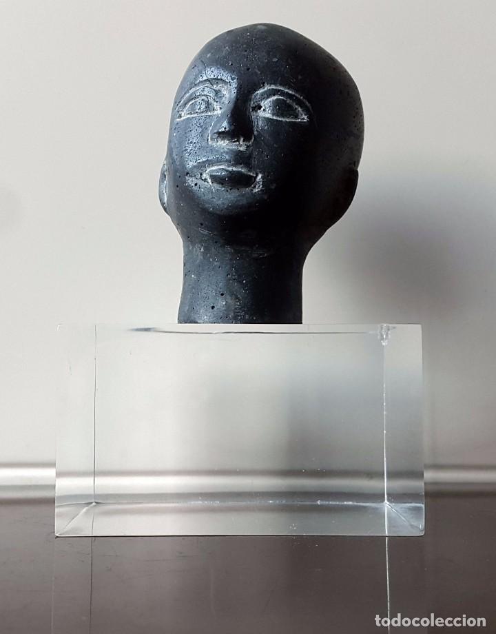 Arte: PEQUE&Ntilde;A CABEZA DE NI&Ntilde;O EGIPCIO. - Foto 2