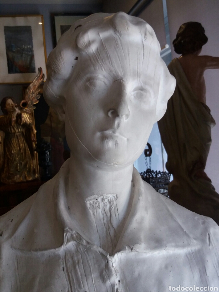 Arte: BONITO BUSTO DE MUJER EN ESCAYOLA.1916. - Foto 1