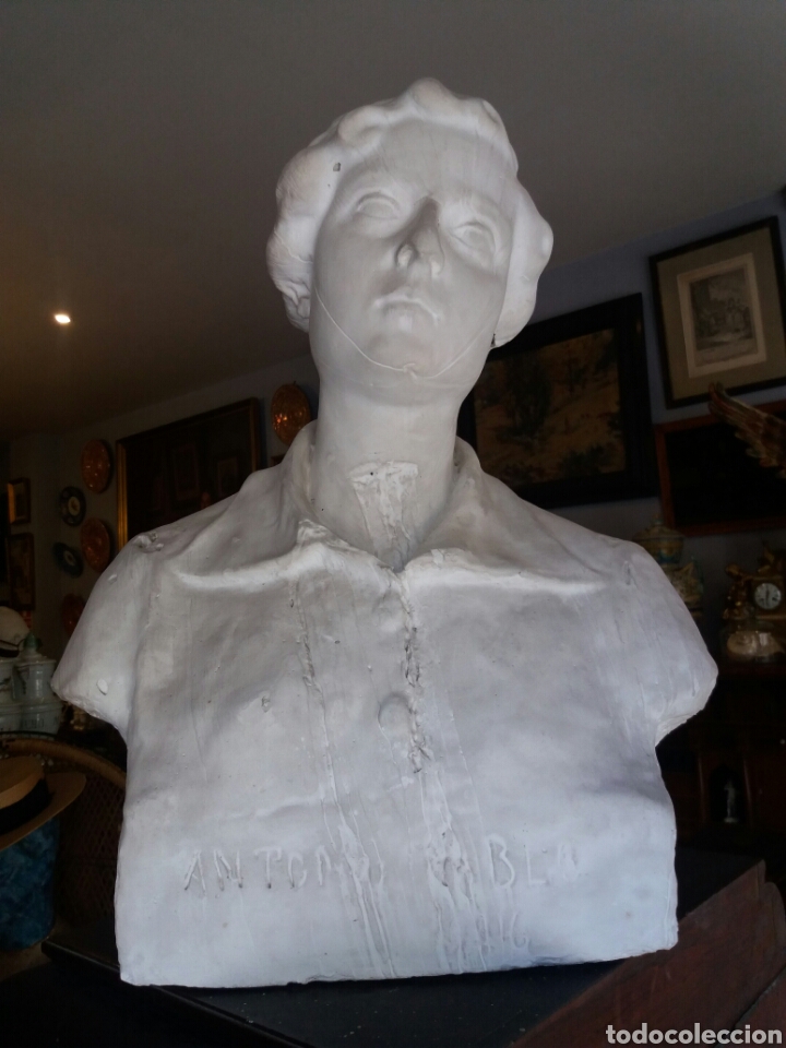 Arte: BONITO BUSTO DE MUJER EN ESCAYOLA.1916. - Foto 2