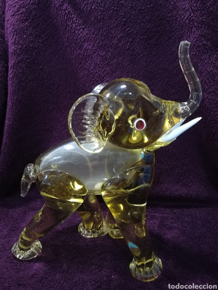 Arte: Gran elefante de cristal italiano - Foto 1