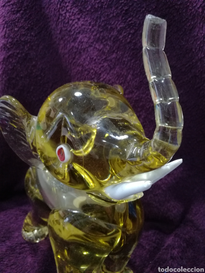 Arte: Gran elefante de cristal italiano - Foto 2