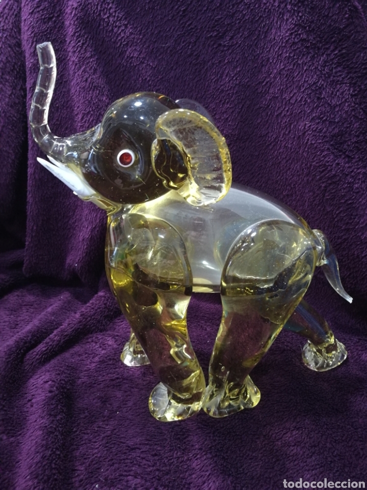 Arte: Gran elefante de cristal italiano - Foto 4