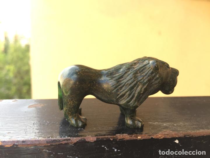 Arte: LE&Oacute;N TALLADO EN JASPE , ANTIGUO Y ORIGINAL , - Foto 1