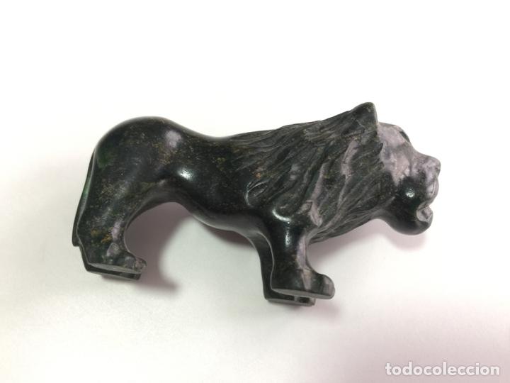 Arte: LE&Oacute;N TALLADO EN JASPE , ANTIGUO Y ORIGINAL , - Foto 3