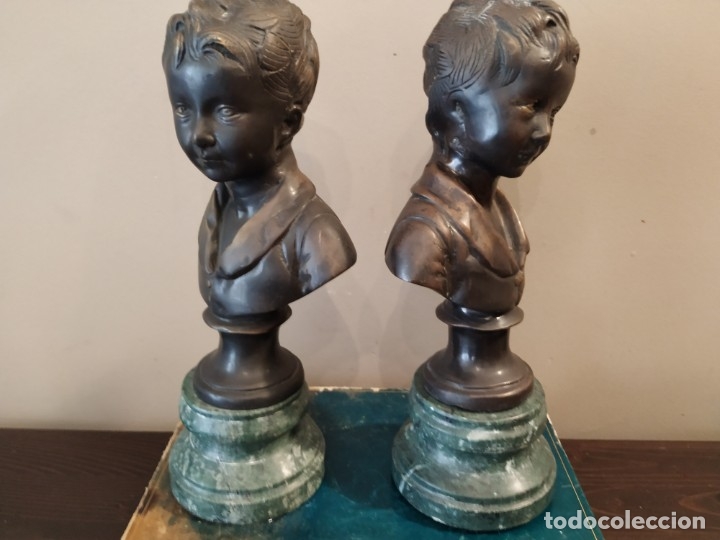 Arte: PAREJA BUSTO NI&Ntilde;OS BRONCE - Foto 3