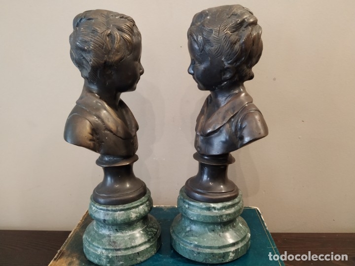 Arte: PAREJA BUSTO NI&Ntilde;OS BRONCE - Foto 6