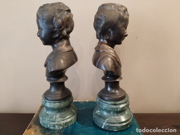 Arte: PAREJA BUSTO NI&Ntilde;OS BRONCE - Foto 8