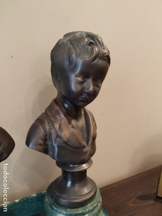 Arte: PAREJA BUSTO NI&Ntilde;OS BRONCE - Foto 9