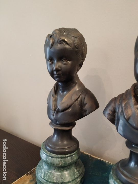 Arte: PAREJA BUSTO NI&Ntilde;OS BRONCE - Foto 10
