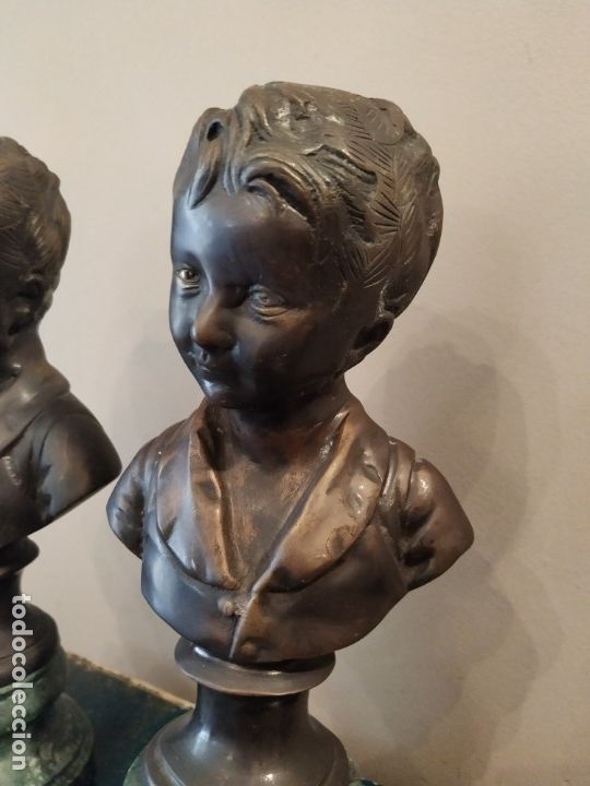 Arte: PAREJA BUSTO NI&Ntilde;OS BRONCE - Foto 11