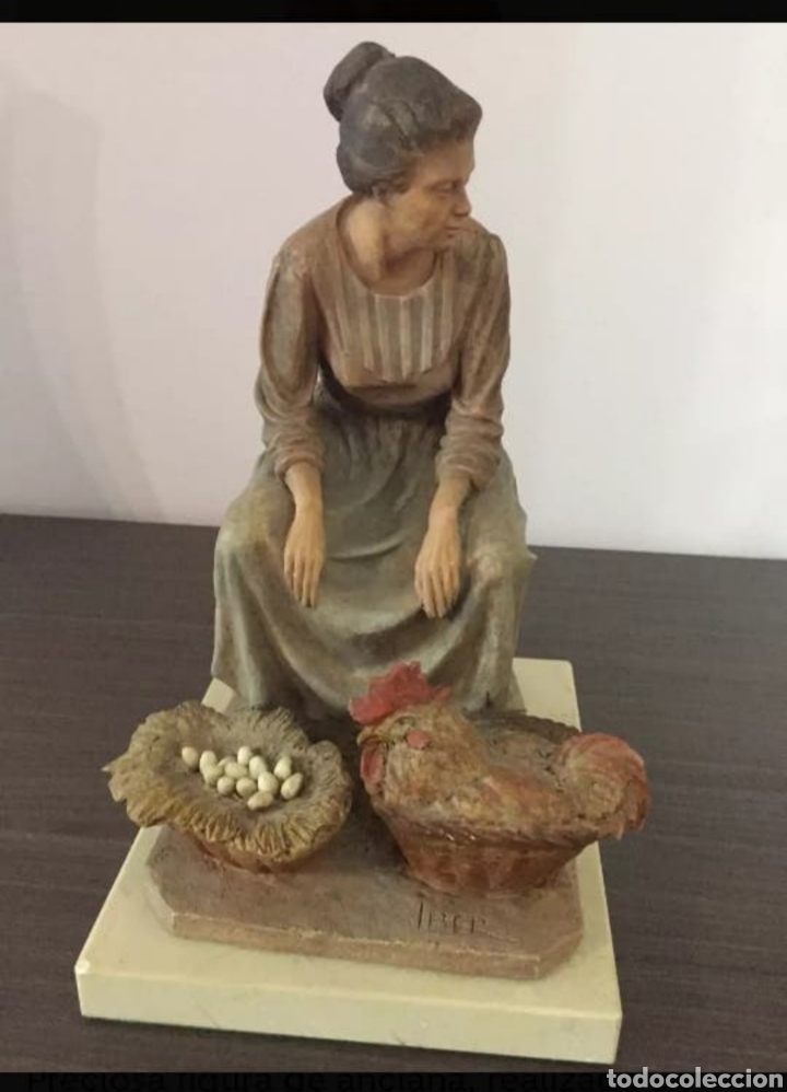 Arte: FIGURA DE ANCIANA EN CER&Aacute;MICA - Foto 1