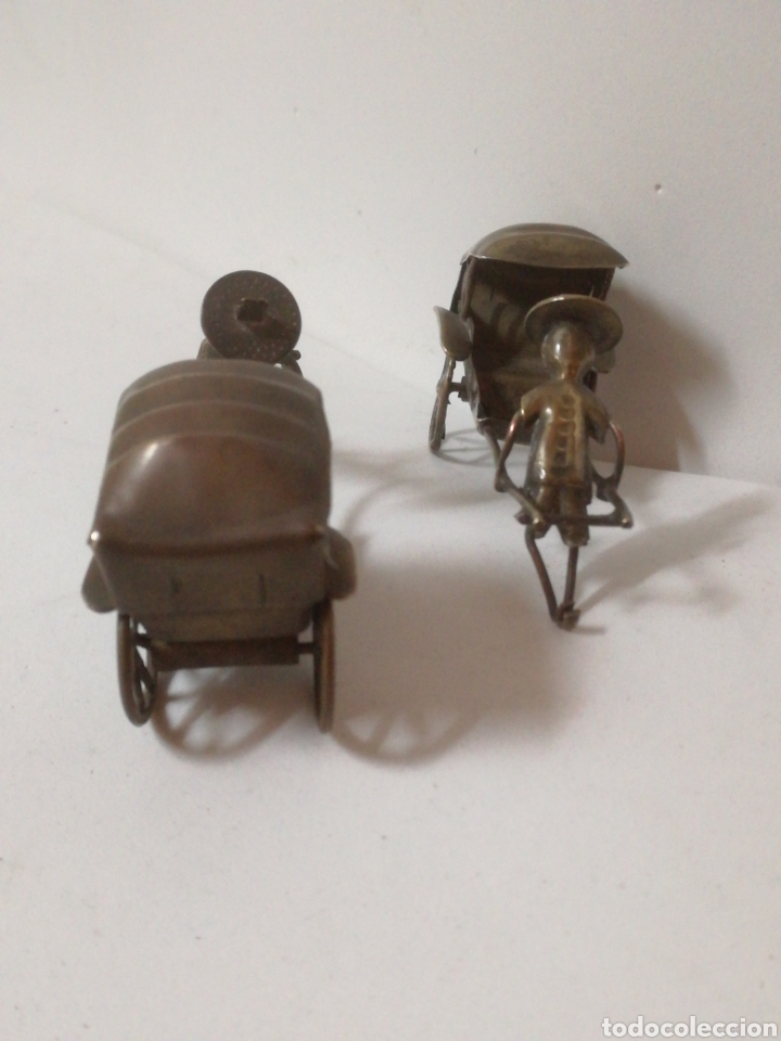 Arte: Antiguas esculturas en laton rickshow oriental - Foto 3