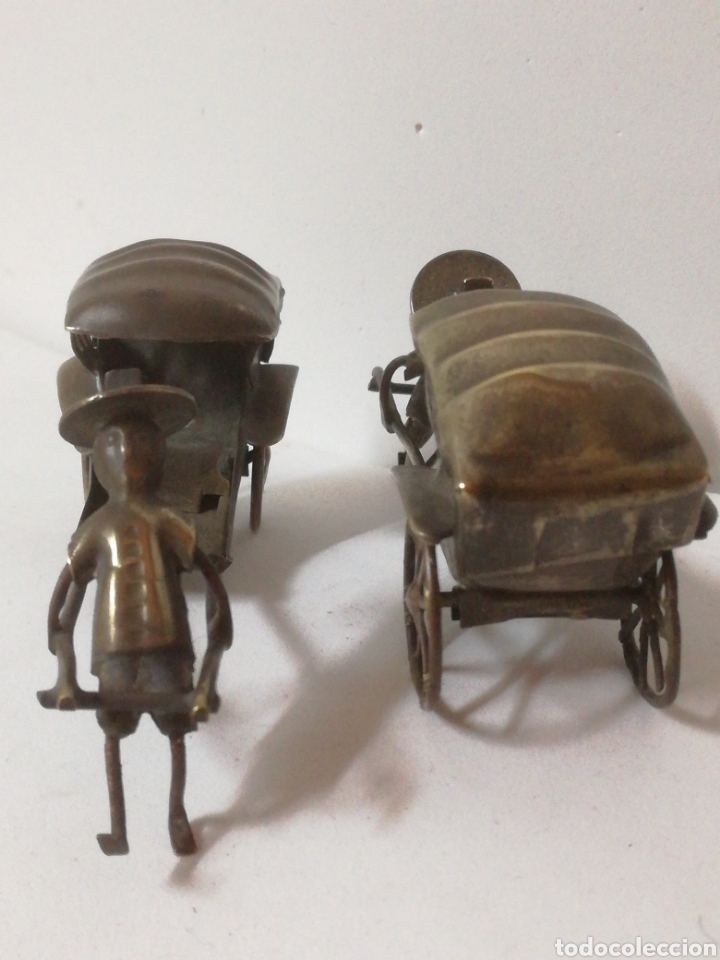 Arte: Antiguas esculturas en laton rickshow oriental - Foto 4