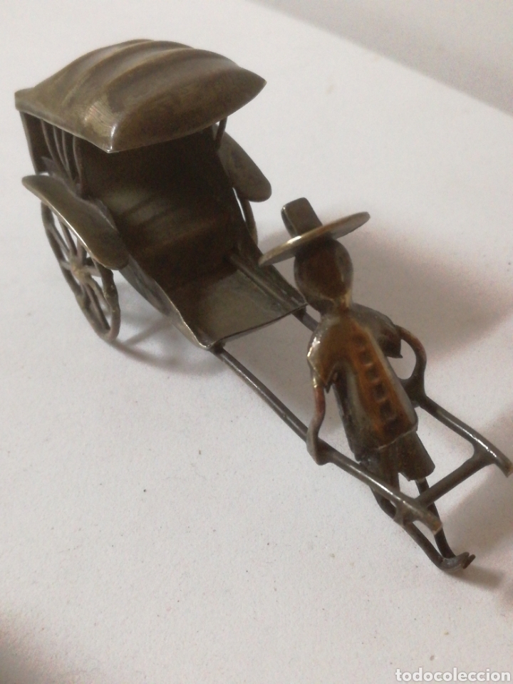 Arte: Antiguas esculturas en laton rickshow oriental - Foto 9