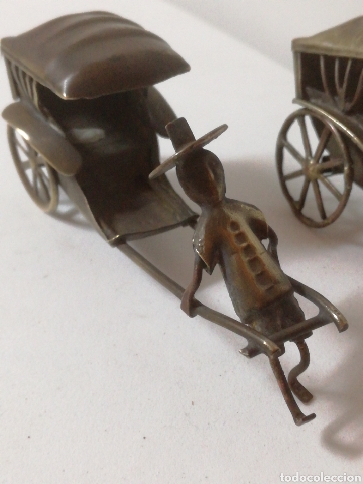 Arte: Antiguas esculturas en laton rickshow oriental - Foto 10