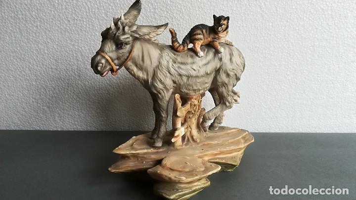 Arte: BISCUIT ITALIANO BURRO Y GATO - Foto 1