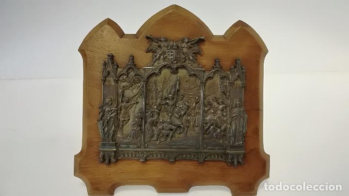 Arte: RELIEVE BRONCE PLATEADO JUANA DE ARCO - Foto 1