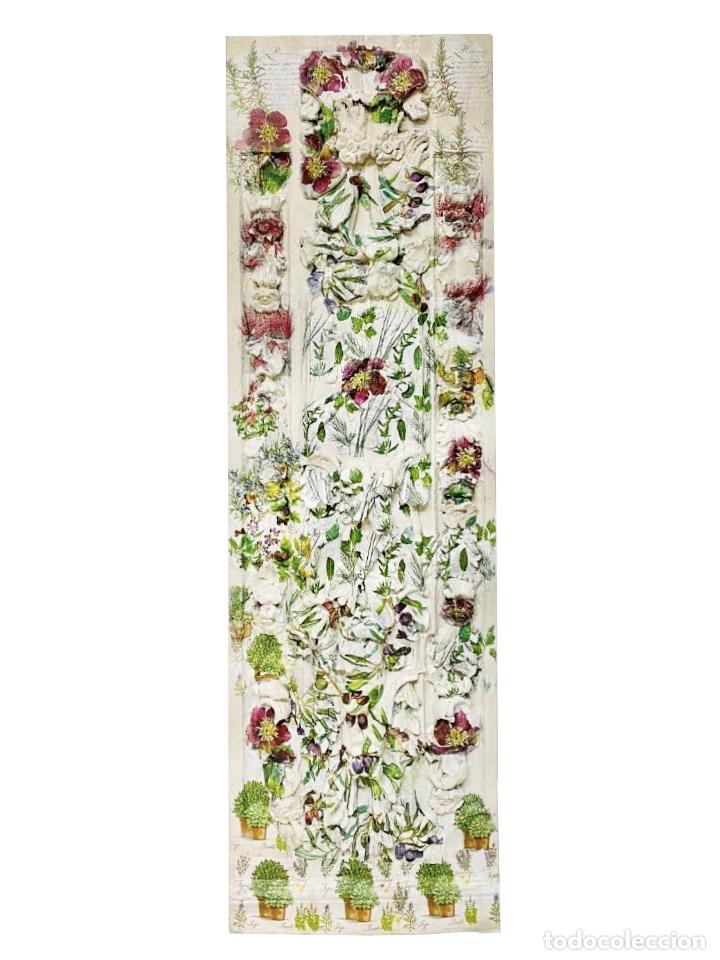 Arte: Espectacular tabla efecto retablo, bot&aacute;nica - Foto 1