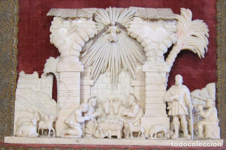Art: ANTIGUO RELIEVE DE MARFIL O HUESO. NATIVIDAD. TRAPANI?, SICILIA S. XVIII? PIEZA A ESTUDIAR