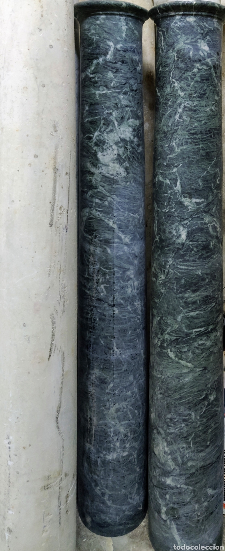 Arte: Pareja de columnas m&aacute;rmol verde makael. - Foto 1