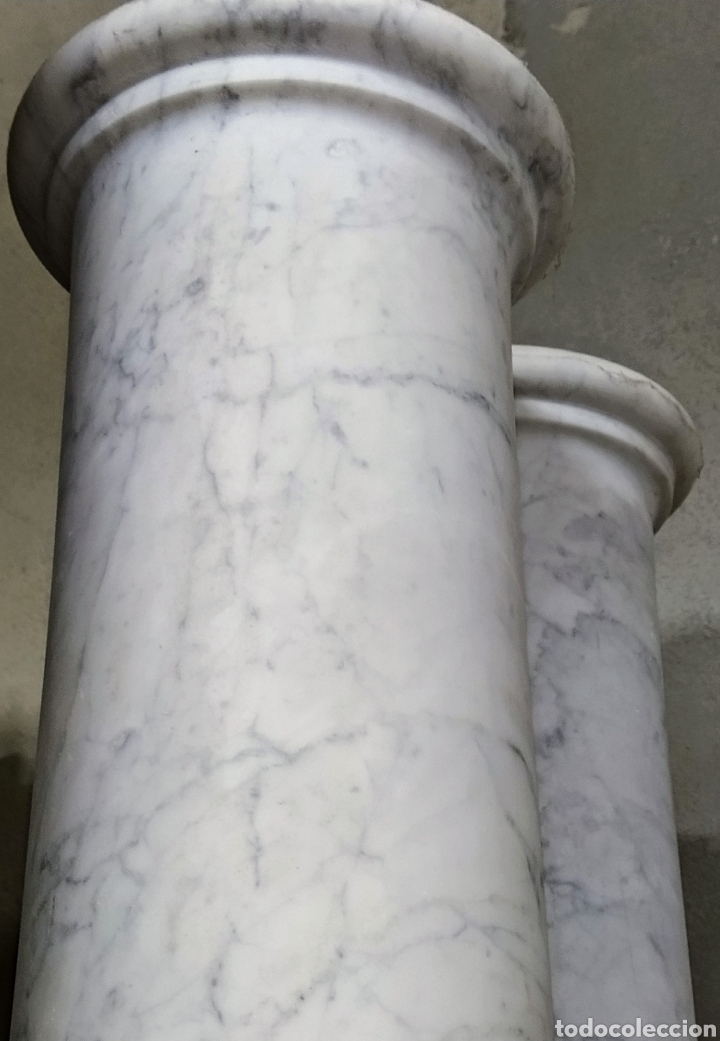 Arte: Pareja de columnas m&aacute;rmol blanco de carrara. - Foto 3