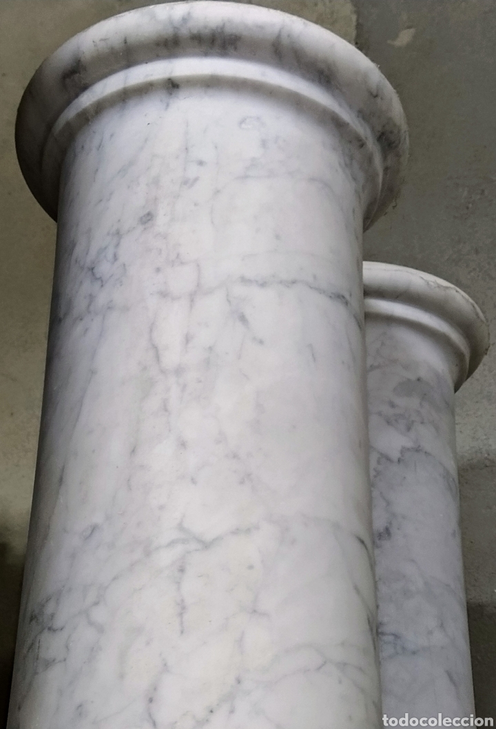 Arte: Pareja de columnas m&aacute;rmol blanco de carrara. - Foto 4