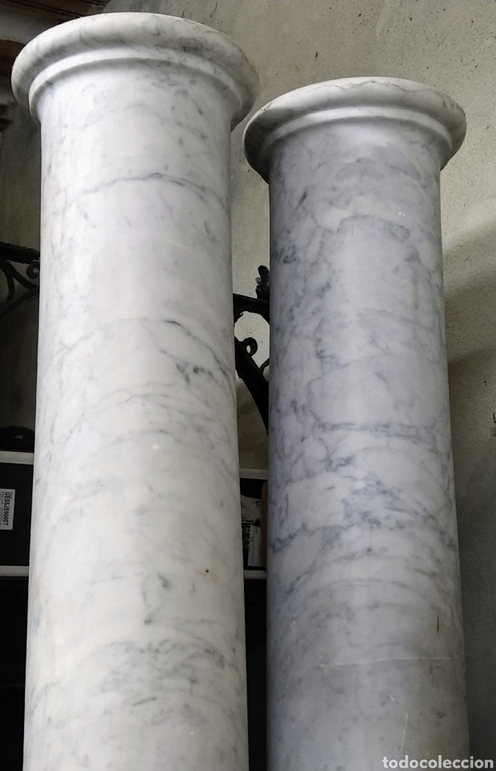Arte: Pareja de columnas m&aacute;rmol blanco de carrara. - Foto 5