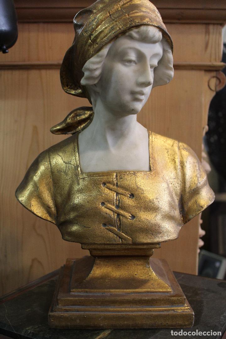 Arte: busto de mujer en marmolina - Foto 1