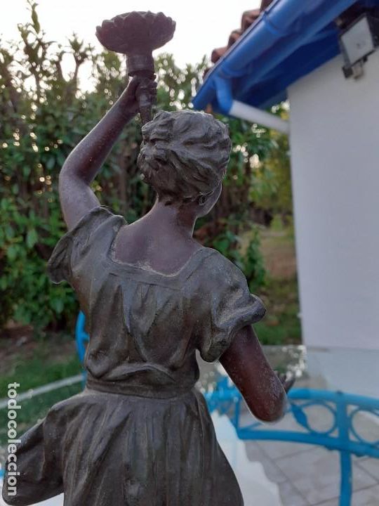 Arte: Estatua firmada en calamina, centenaria - Foto 7
