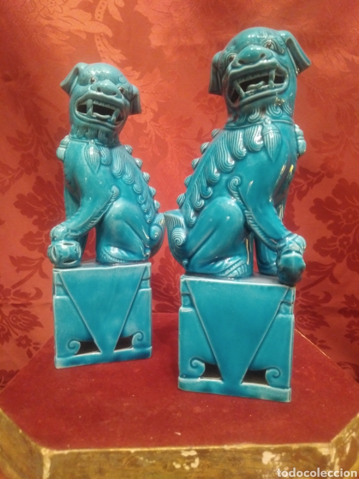Arte: Pareja de leones, furias, dragones Foo 20 cms - Foto 2