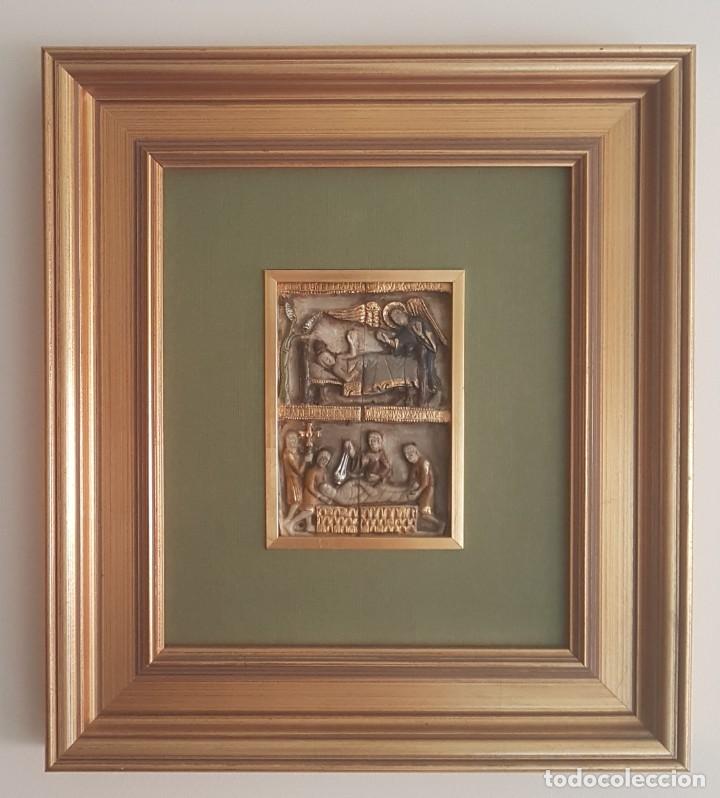 Arte: RELIEVE ENMARCADO DE ESCENAS RELIGIOSAS - Foto 1