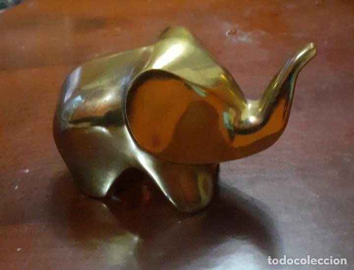 Arte: Figura de elefante en laton dorado - Foto 1