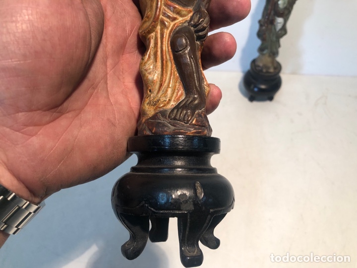Arte: PAREJA DE FIGURAS ORIENTALES ANTIGUAS. - Foto 4