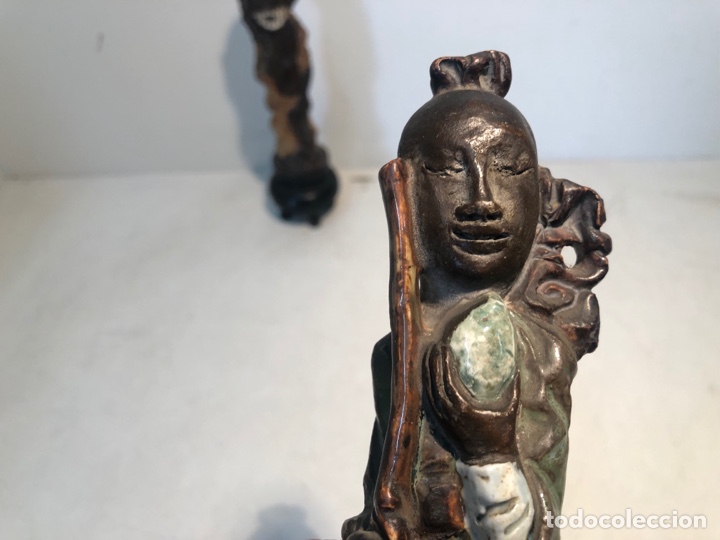 Arte: PAREJA DE FIGURAS ORIENTALES ANTIGUAS. - Foto 6