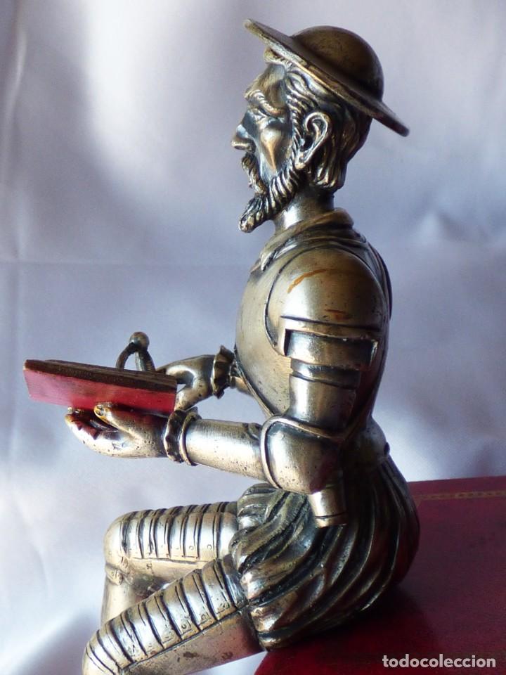 Arte: DON QUIJOTE DE LA MANCHA EN METAL BLANCO. A&Ntilde;OS 80