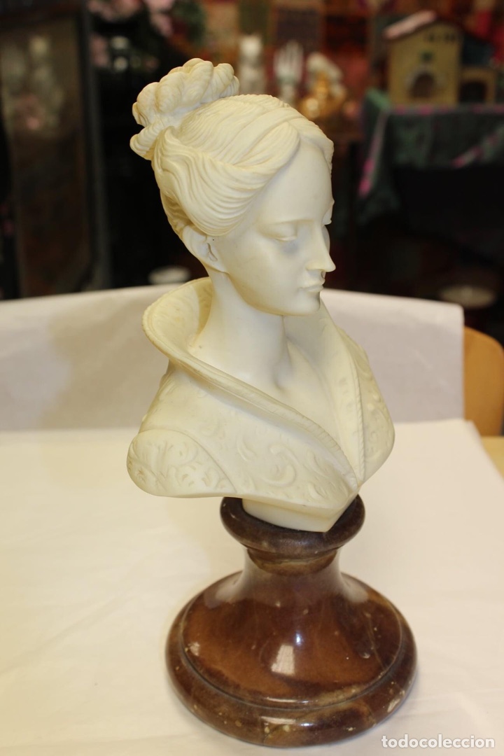 Arte: Busto de mujer de marmolina - Foto 3
