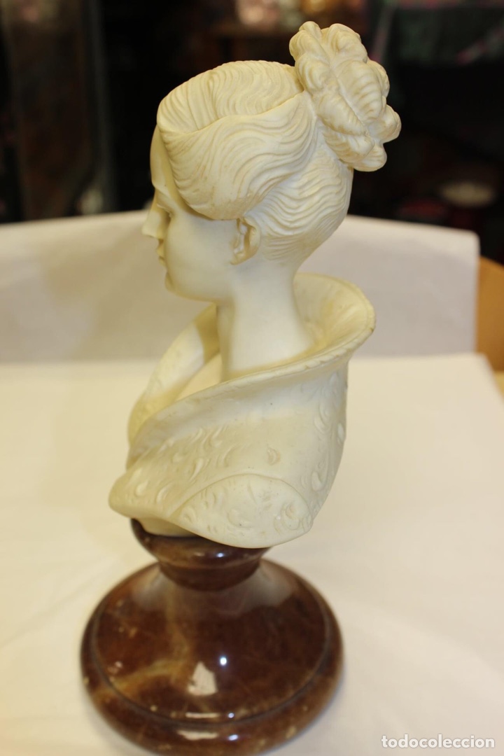 Arte: Busto de mujer de marmolina - Foto 6