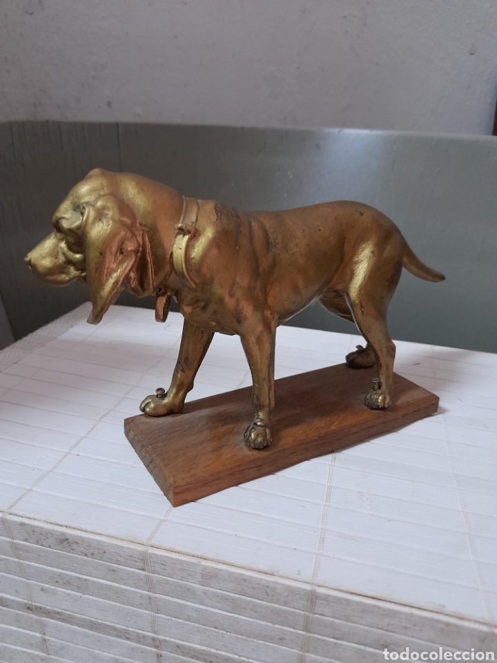 Arte: Antigua figura de perro en calamina - Foto 3