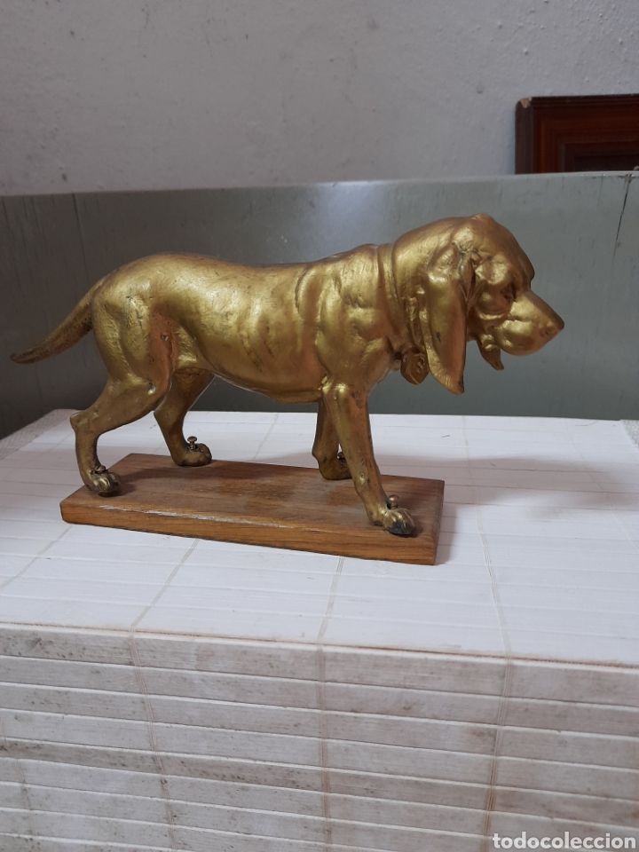 Arte: Antigua figura de perro en calamina - Foto 4