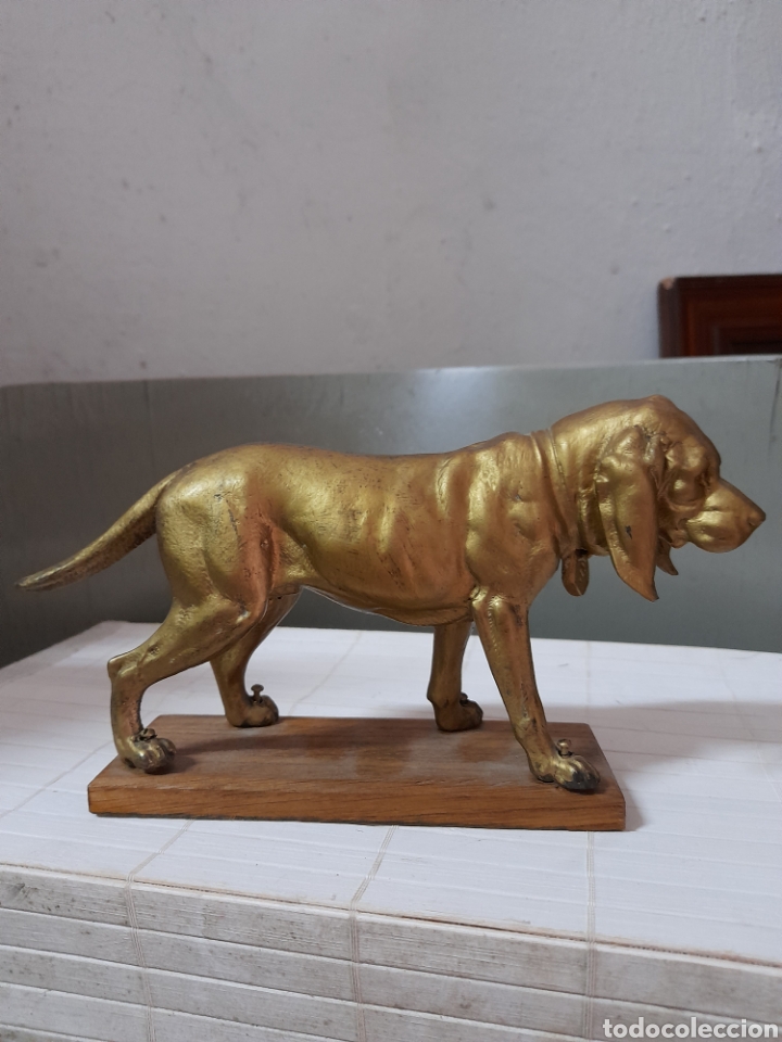 Arte: Antigua figura de perro en calamina - Foto 1