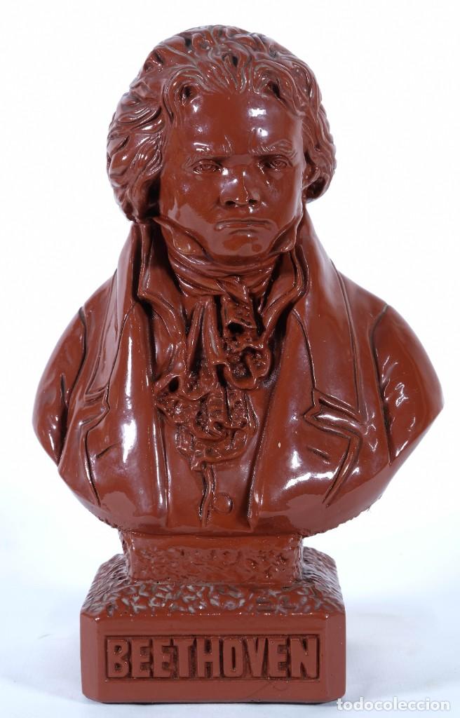 Arte: Busto de Bethoven en escayola esmaltada - Foto 1