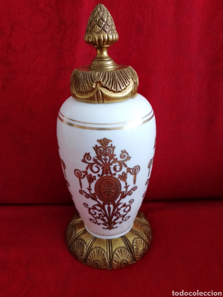 Arte: Antiguo Jarr&oacute;n Opalina y Bronce. - Foto 1