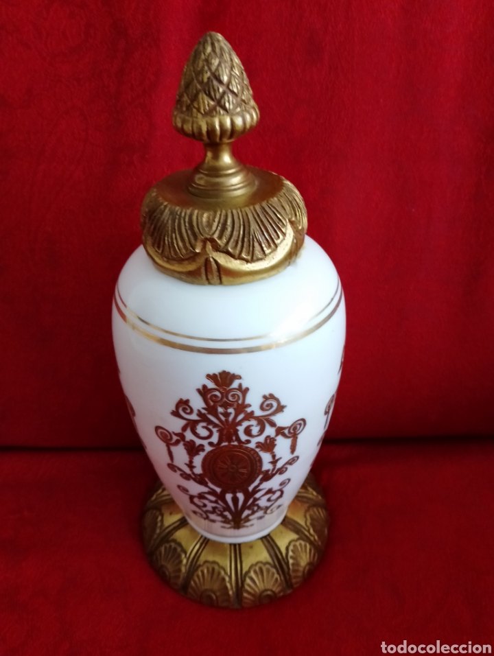 Arte: Antiguo Jarr&oacute;n Opalina y Bronce. - Foto 3