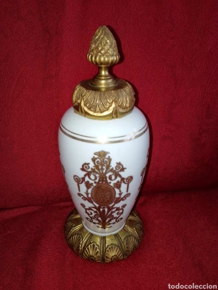 Arte: Antiguo Jarr&oacute;n Opalina y Bronce. - Foto 5